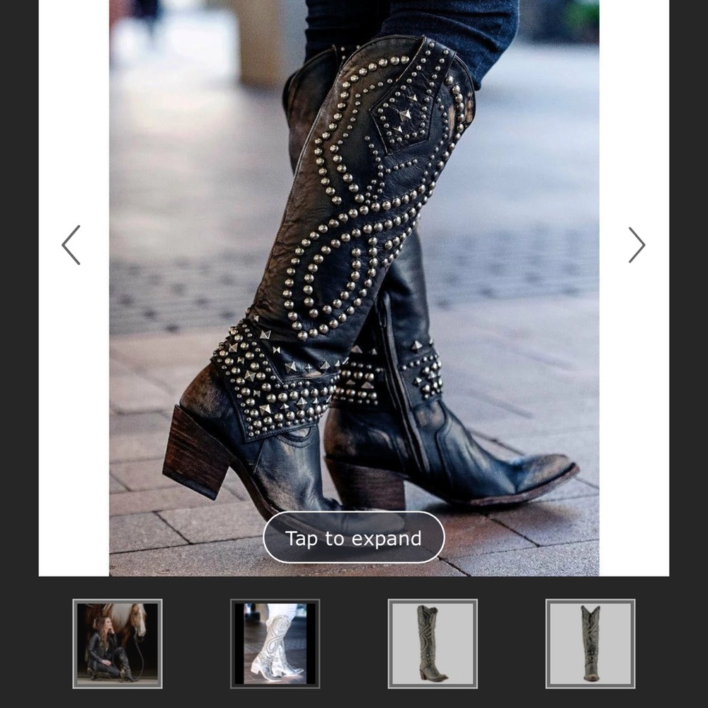 Old Gringo Black Studded Heeled Boots